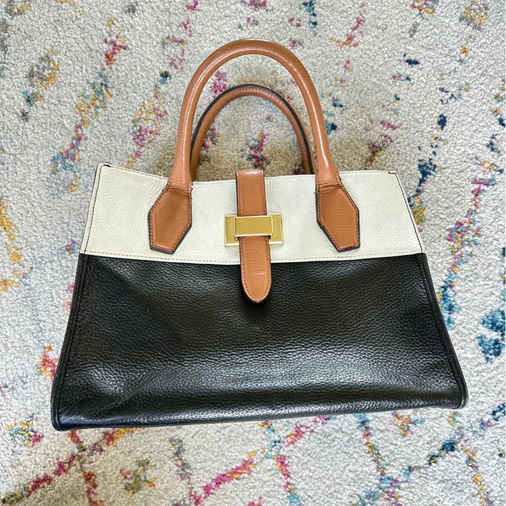 Sam Edelman - black and cream color block bag